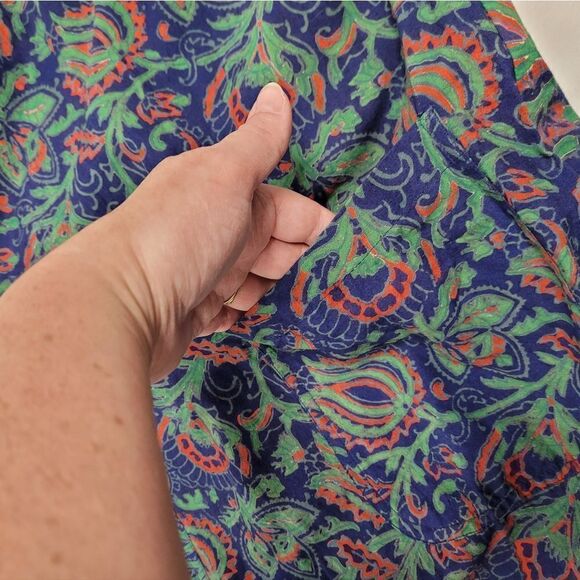 J PETERMAN vintage paisley moody sleeveless button back maxi shift dress M - Picture 8 of 10